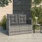 Preview: ARDEBO.de - Gartenbank mit Kissen Grau 105 cm Poly Rattan