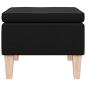 Preview: Hocker mit Holzbeinen Schwarz Stoff