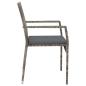 Preview: Gartenstühle mit Kissen 4 Stk. Poly Rattan Grau
