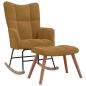 Preview: Schaukelstuhl mit Hocker Brauner Samt