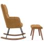 Preview: Schaukelstuhl mit Hocker Brauner Samt