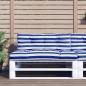 Preview: ARDEBO.de - Palettenkissen Blau Weiß Gestreift 120x40x12 cm Stoff