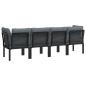 Preview: 4-tlg. Garten-Lounge-Set Schwarz und Grau Poly Rattan
