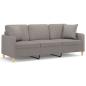 Preview: 3-Sitzer-Sofa mit Zierkissen Taupe 180 cm Stoff
