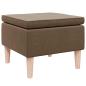 Preview: Hocker mit Holzbeinen Braun Stoff