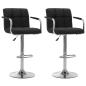 Preview: ARDEBO.de - Barhocker 2 Stk. Schwarz Stoff