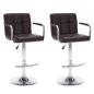 Preview: Barhocker 2 Stk. Braun Kunstleder