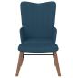 Preview: Schaukelstuhl mit Hocker Samt Blau
