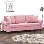 Preview: ARDEBO.de - 3-Sitzer-Sofa mit Zierkissen Rosa 180 cm Samt