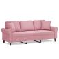 Preview: 3-Sitzer-Sofa mit Zierkissen Rosa 180 cm Samt