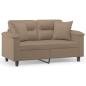 Preview: 2-Sitzer-Sofa mit Zierkissen Cappuccino 120 cm Kunstleder
