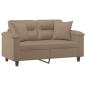 Preview: 2-Sitzer-Sofa mit Zierkissen Cappuccino 120 cm Kunstleder