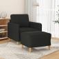 Preview: ARDEBO.de - Sessel mit Hocker Schwarz 60 cm Stoff