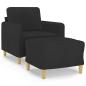 Preview: Sessel mit Hocker Schwarz 60 cm Stoff