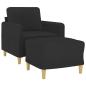 Preview: Sessel mit Hocker Schwarz 60 cm Stoff