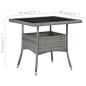 Preview: Garten-Esstisch Grau Poly Rattan und Glas