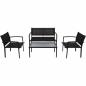 Preview: 4-tlg. Garten-Lounge-Set Textilene Schwarz