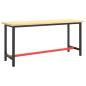 Preview: Werkbankgestell Mattschwarz und Mattrot 170x50x79 cm Metall