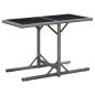 Preview: ARDEBO.de - Gartentisch Anthrazit 110x53x72 cm Glas und Poly Rattan
