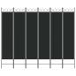 Preview: 6-tlg. Paravent Schwarz 240x200 cm Stoff