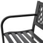Preview: Gartenbank 118 cm Stahl Schwarz