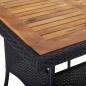 Preview: Garten-Esstisch Schwarz Poly Rattan und Massivholz Akazie