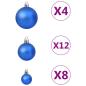 Preview: 100-tlg. Weihnachtskugel-Set Blau