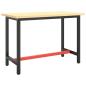Preview: Werkbankgestell Mattschwarz und Mattrot 110x50x79 cm Metall