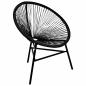 Preview: ARDEBO.de - Garten-Mondstuhl Poly Rattan Schwarz