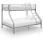 Preview: ARDEBO.de - Etagenbettgestell Grau Metall 140x200 cm/90x200 cm