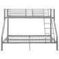 Preview: Etagenbettgestell Grau Metall 140x200 cm/90x200 cm