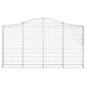 Preview: Gabione mit Hochbogen 200x30x100/120 cm Verzinktes Eisen