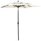 Preview: ARDEBO.de - Sonnenschirm mit Aluminium-Mast 3-lagig Sandfarben 2x2 m
