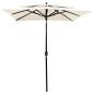 Preview: Sonnenschirm mit Aluminium-Mast 3-lagig Sandfarben 2x2 m