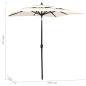 Preview: Sonnenschirm mit Aluminium-Mast 3-lagig Sandfarben 2x2 m