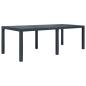 Preview: ARDEBO.de - Gartentisch Anthrazit 220x90x72 cm Kunststoff Rattan-Optik