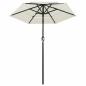 Preview: Sonnenschirm mit Aluminium-Mast 3-lagig Sandfarbe 2 m