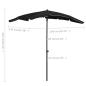 Preview: Sonnenschirm mit Mast 200x130 cm Schwarz