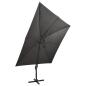 Preview: Ampelschirm mit LED-Beleuchtung 300 cm Anthrazit