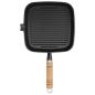 Preview: Grillpfanne mit Holzgriff Gusseisen 20 x 20 cm