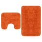Preview: ARDEBO.de - Badematten-Set 2-tlg. Stoff Orange