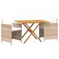 Preview: 3-tlg. Garten-Essgruppe mit Kissen Beige