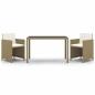 Preview: 3-tlg. Garten-Essgruppe mit Kissen Poly Rattan Beige