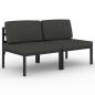 Preview: Gartensofa 2-Sitzer mit Kissen Aluminium Anthrazit