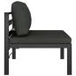 Preview: Gartensofa 2-Sitzer mit Kissen Aluminium Anthrazit