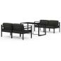 Preview: 5-tlg. Garten-Lounge-Set mit Kissen Aluminium Anthrazit