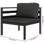 Preview: 5-tlg. Garten-Lounge-Set mit Kissen Aluminium Anthrazit