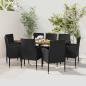 Preview: ARDEBO.de - 9-tlg. Garten-Essgruppe Poly Rattan Schwarz