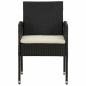 Preview: 9-tlg. Garten-Essgruppe Poly Rattan Schwarz
