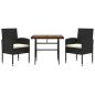 Preview: 3-tlg. Garten-Essgruppe Poly Rattan Schwarz
